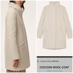 Aritzia Wilfred Cocoon Wool Coat (XS, Off-white)